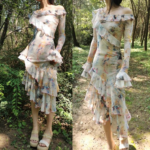 Jean Paul Gaultier Maille pink ruffle dress - Picture 10 of 14